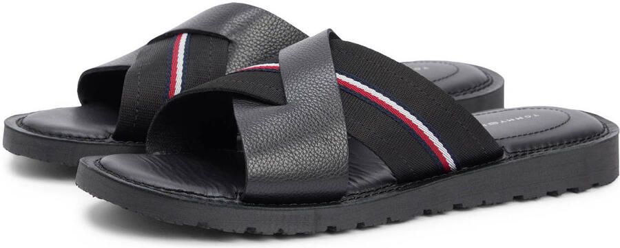 Tommy Hilfiger leren slippers zwart - Foto 2