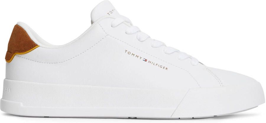 TOMMY HILFIGER Sneakers laag 'Logo Court With' cognac wit