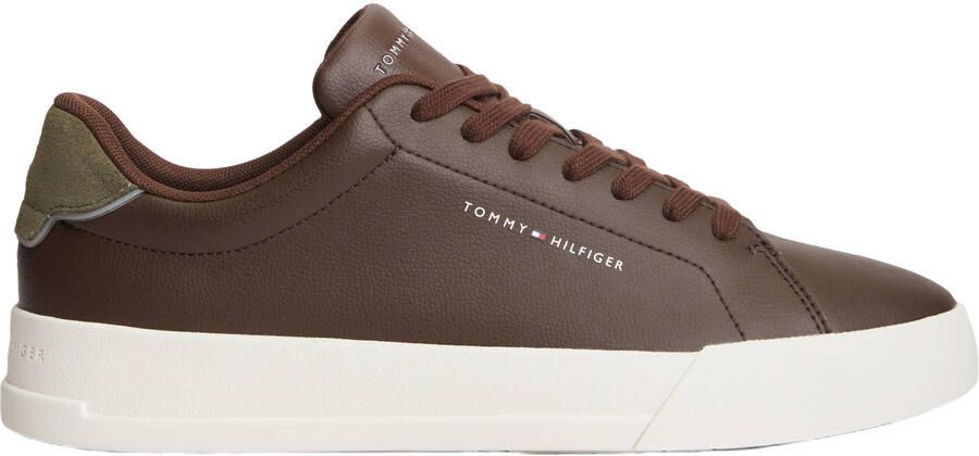Tommy Hilfiger Sneakers van mix van leer en textiel met labelopschrift