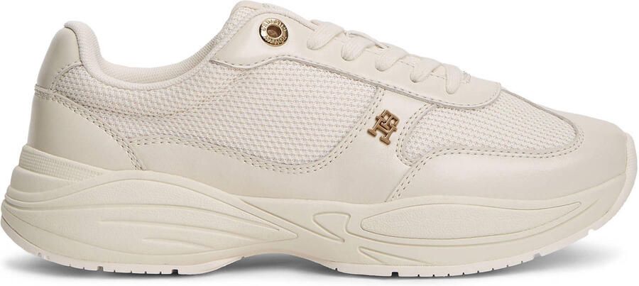 TOMMY HILFIGER Sneakers laag 'TH Monogram Mixed Texture' crème