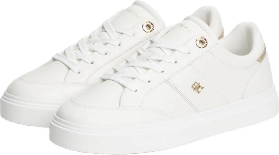 Tommy Hilfiger leren sneakers met logo wit - Foto 3