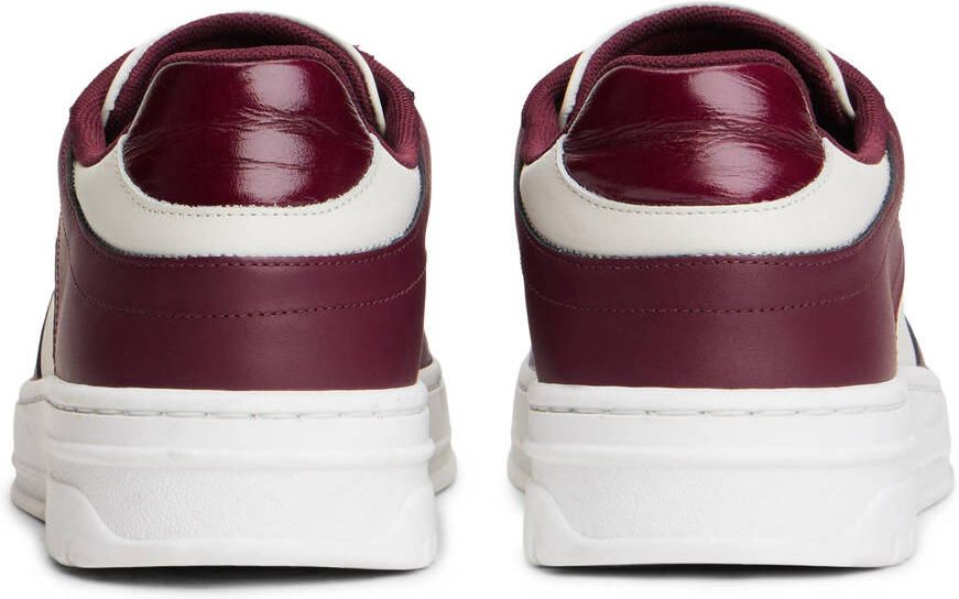 Tommy Hilfiger Plateausneakers TH SPORTY CUPSOLE LEATHER vrijetijdsschoen lage schoen veterschoen met zijlogo