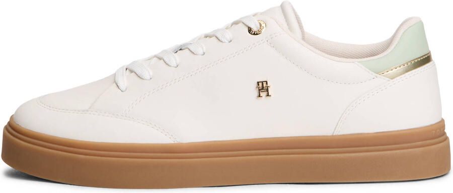 Tommy Hilfiger leren sneakers wit mintgroen - Foto 3
