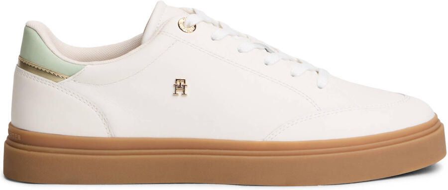 Tommy Hilfiger leren sneakers wit mintgroen