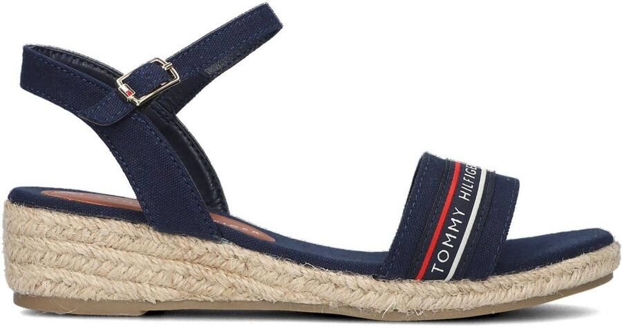 Tommy Hilfiger Sleehaksandaaltjes ROPE WEDGE SANDAL BLUE