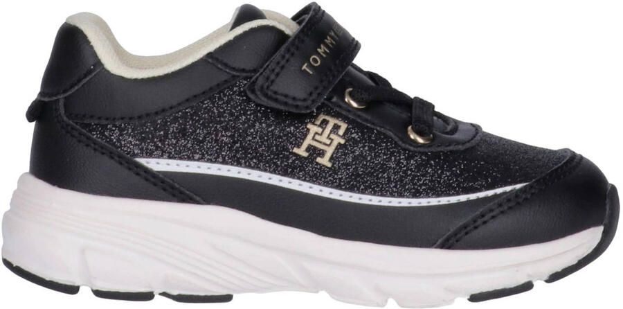 Tommy Hilfiger sneakers met glitters zwart