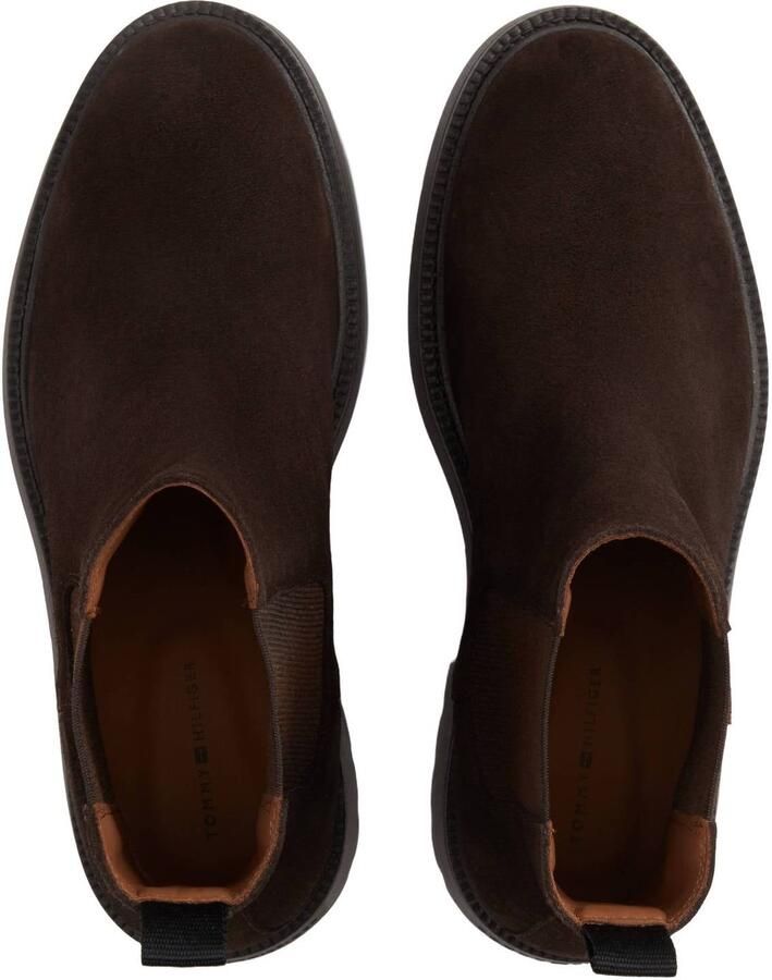 Tommy Hilfiger suède chelsea boots met profielzool bruin - Foto 5
