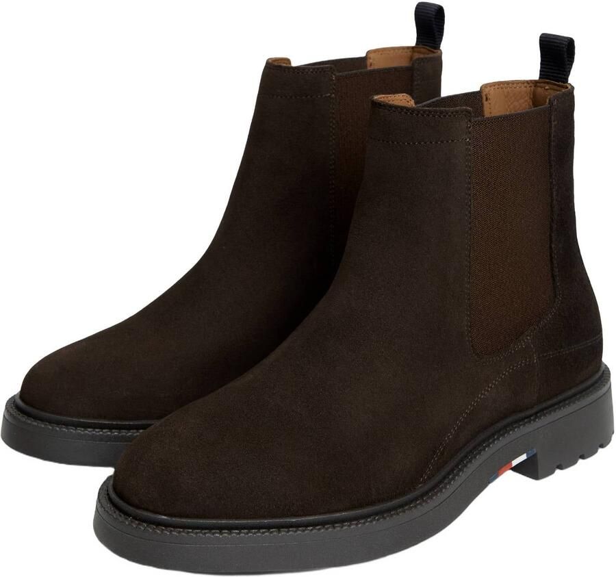 Tommy Hilfiger suède chelsea boots met profielzool bruin - Foto 2
