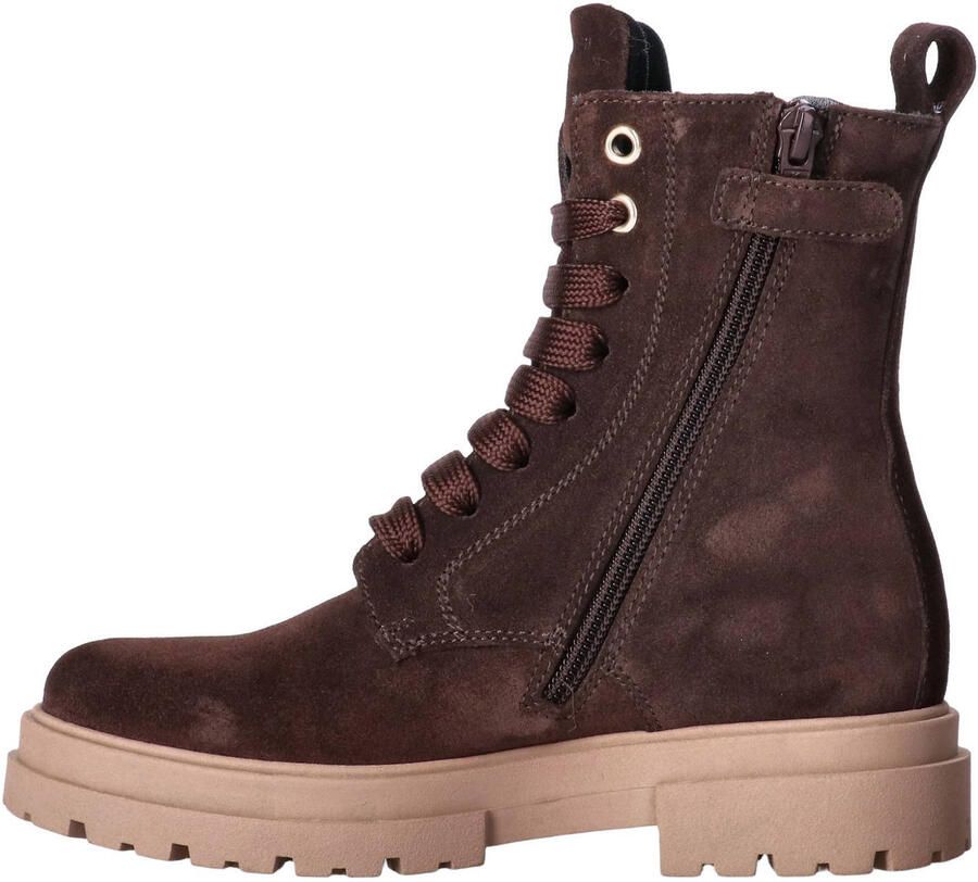 Tommy Hilfiger suède enkelboots met profielzool donkerbruin - Foto 2