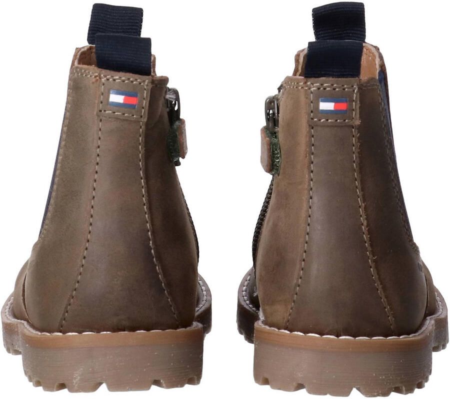 Tommy Hilfiger suède enkelboots met profielzool kaki - Foto 2