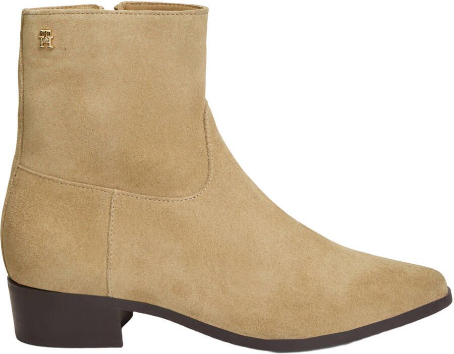 Tommy Hilfiger suède enkellaarsen beige