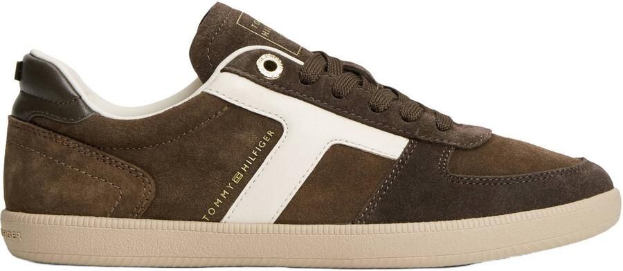 TOMMY HILFIGER Sneakers laag 'Tribeca' bruin chocoladebruin wolwit