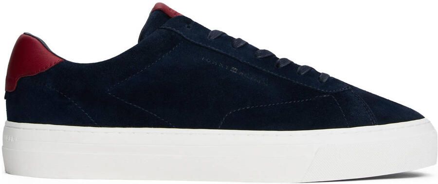 Tommy Hilfiger Sneakers PREMIUM DRESS CUPSOLE SUEDE vrijetijdsschoen halfhoge schoen veterschoen met zijdelingse logo