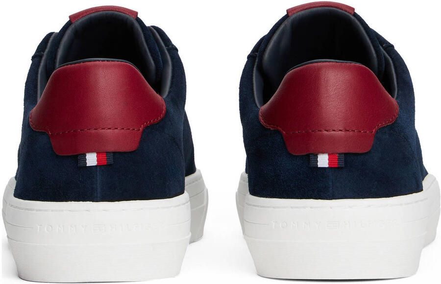 Tommy Hilfiger Sneakers PREMIUM DRESS CUPSOLE SUEDE vrijetijdsschoen halfhoge schoen veterschoen met zijdelingse logo