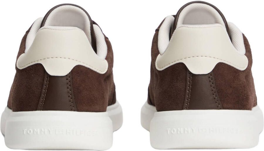 Tommy Hilfiger suède sneakers met logo bruin - Foto 3