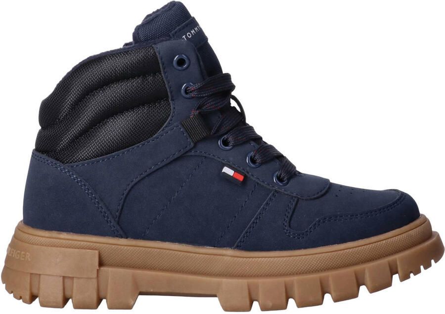 Tommy Hilfiger veterschoenen met profielzool donkerblauw zwart
