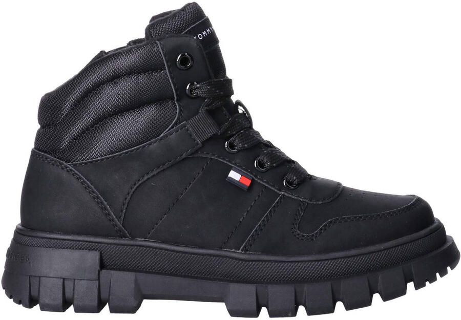 Tommy Hilfiger veterschoenen met profielzool zwart