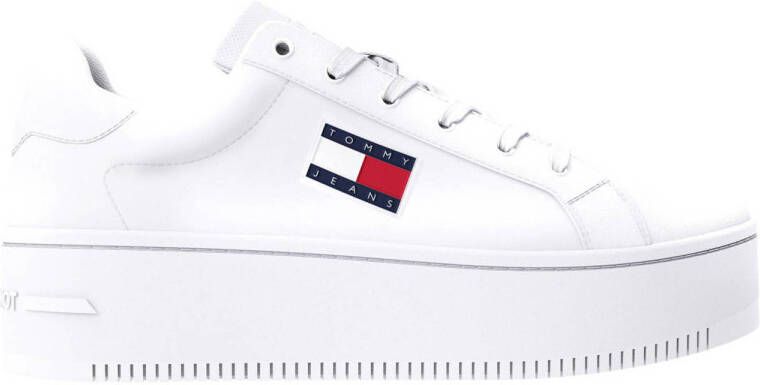 Tommy Hilfiger Polyester Vetersneaker Met Bedrukt Logo En Sleehakzool