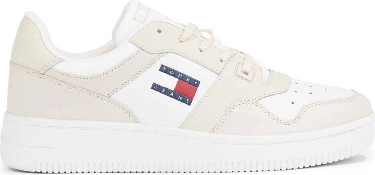 Tommy Jeans leren sneakers beige wit