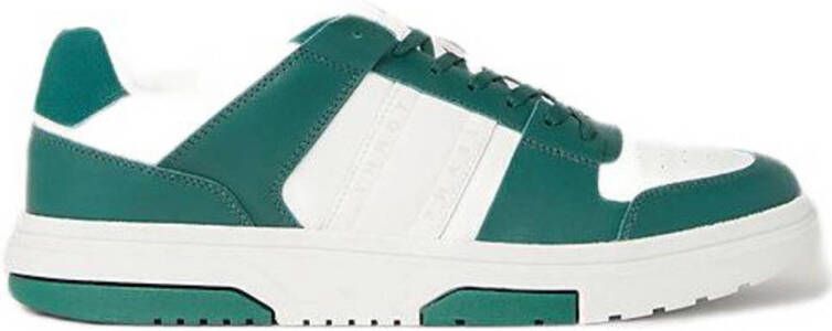 Tommy Jeans leren sneakers groen wit