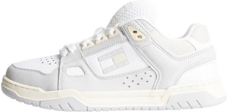 Tommy Jeans leren sneakers lichtgrijs