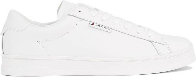TOMMY JEANS Sneakers TJM LEATHER LOW CUPSOLE met label vrijetijdsschoen lage schoen veterschoen