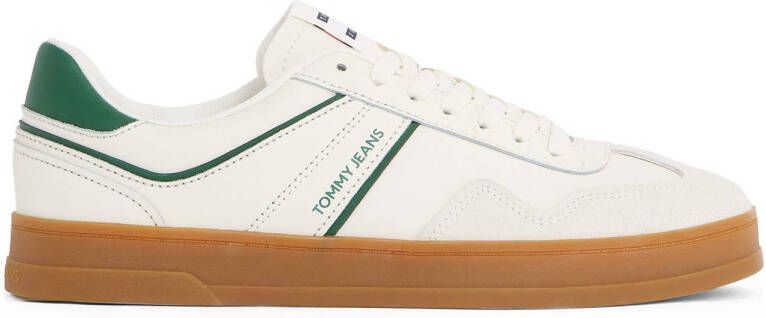 TOMMY JEANS Plateausneakers THE GREENWICH LEATHER vrijetijdsschoen lage schoen veterschoen met contrasterende details