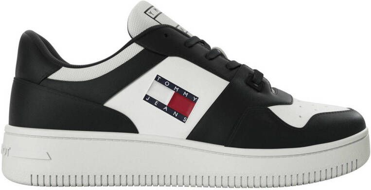 Tommy Jeans leren sneakers zwart wit