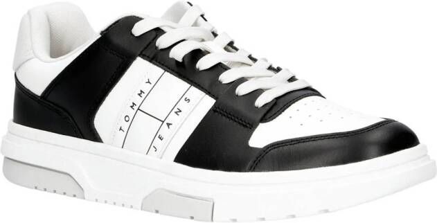 Tommy Jeans leren sneakers zwart wit