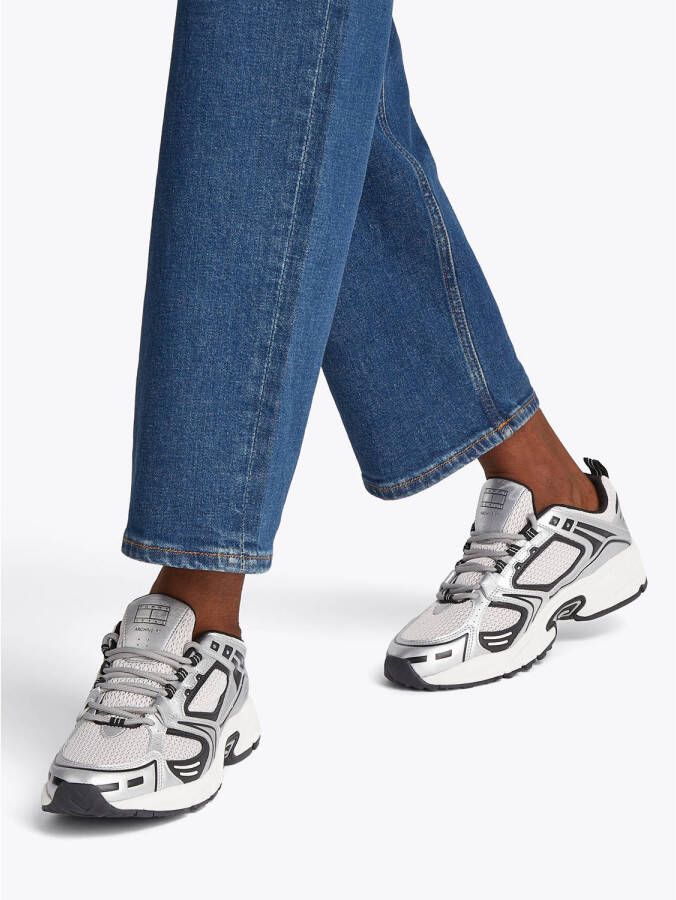 Tommy Jeans Lage sneakers met metallic garnering