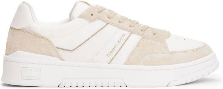 Tommy Jeans suède sneakers beige wit