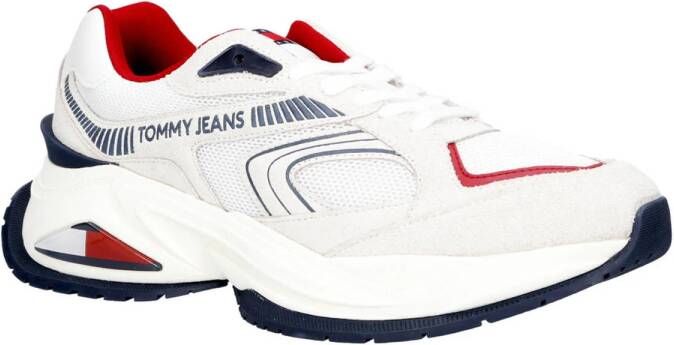 Tommy Jeans suède sneakers wit rood blauw