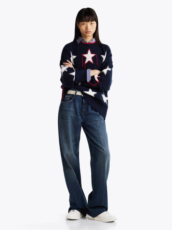 Tommy Hilfiger Witte Leren Dames Sneaker Voor Stijlvolle Elegantie