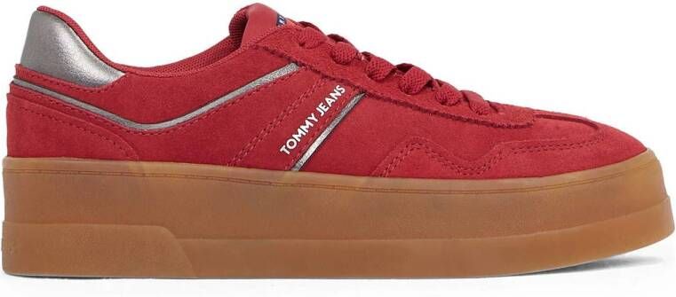TOMMY JEANS Plateausneakers THE GREENWICH FLATFORM ELEVATED veterschoenen vrijetijdsschoen lage schoen met logo-applicatie