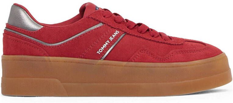 TOMMY JEANS Plateausneakers THE GREENWICH FLATFORM ELEVATED veterschoenen vrijetijdsschoen lage schoen met logo-applicatie