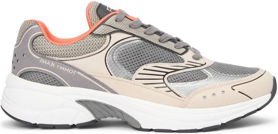 Tommy Jeans Sneakers laag 'ARCHIVE' beige donkergrijs neonoranje