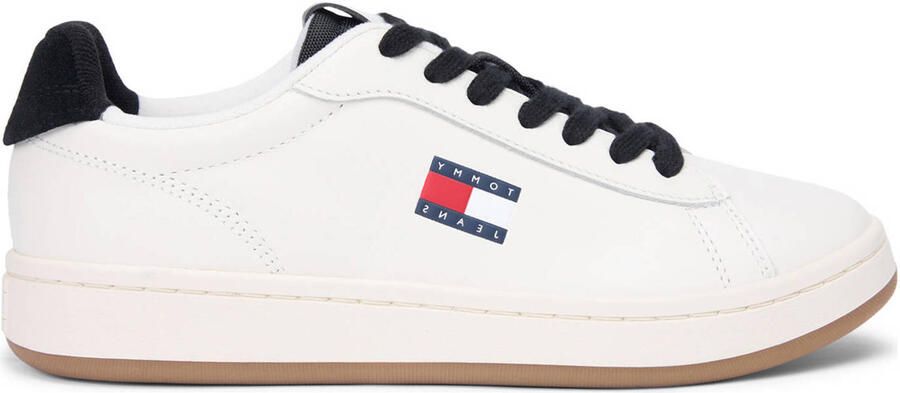 Tommy Jeans Archive '98 leren sneakers ecru zwart