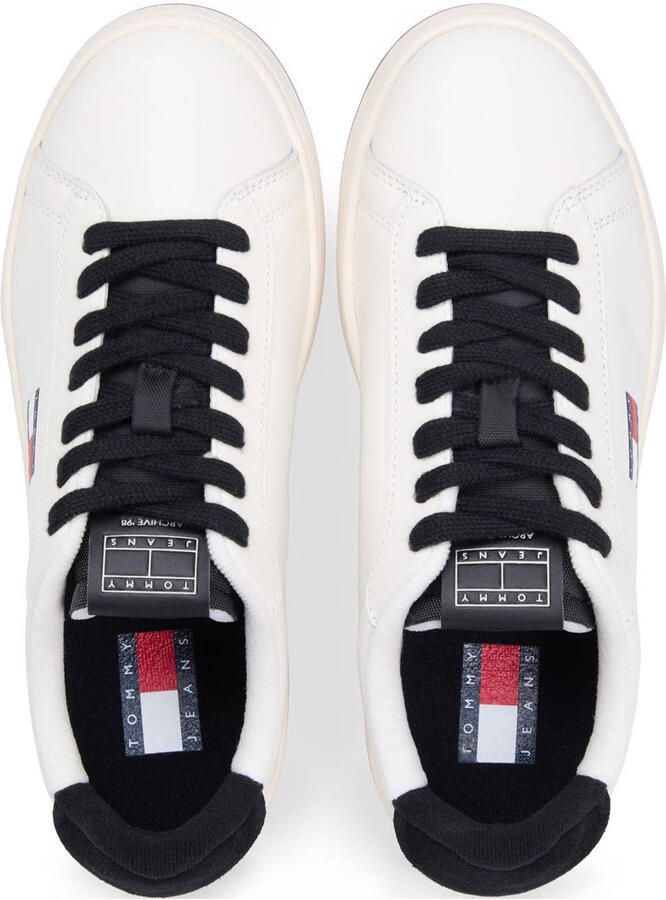 Tommy Jeans Archive '98 leren sneakers ecru zwart - Foto 2