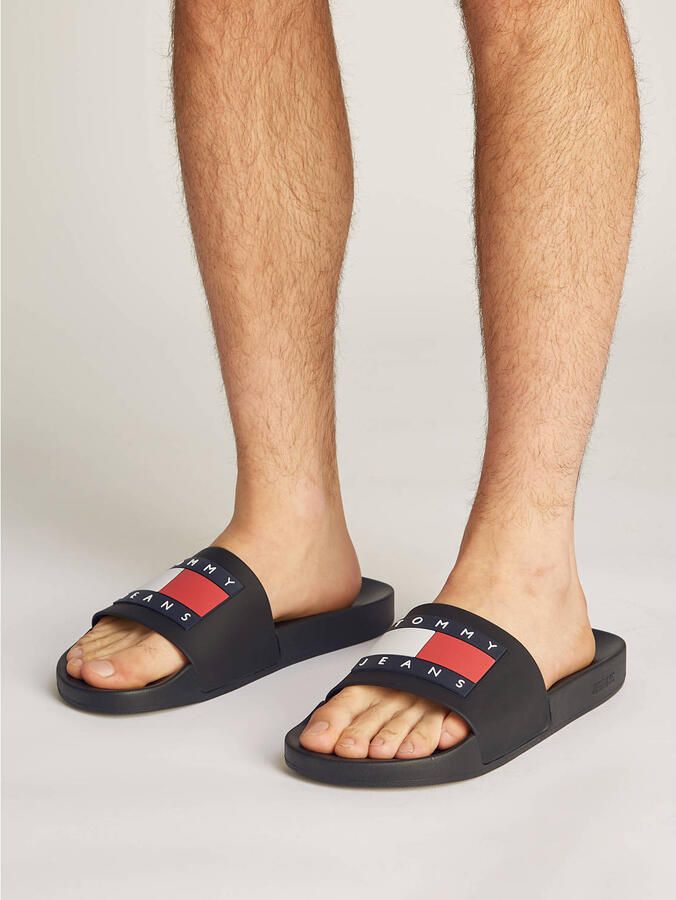 TOMMY JEANS Badslippers POOL SLIDE ESS zomerschoen badschoens slippers met opvallende logo-vlag - Foto 2