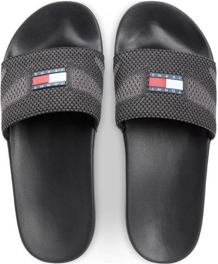 Tommy Jeans badslippers zwart grijs
