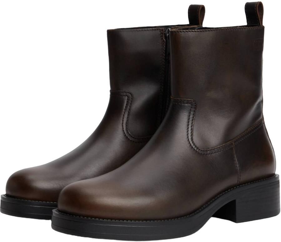 Tommy Jeans leren enkelboots zwart warm kaki - Foto 2