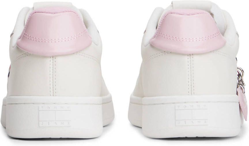 Tommy Jeans leren sneakers ecru lichtroze - Foto 2
