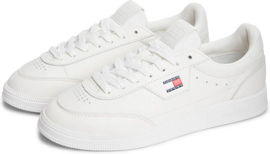 Tommy Jeans leren sneakers met logo wit - Foto 3