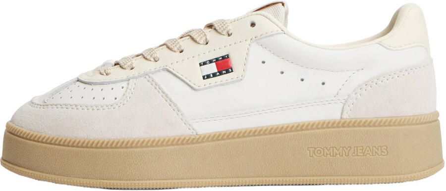 Tommy Jeans leren sneakers met plateauzool ecru - Foto 3