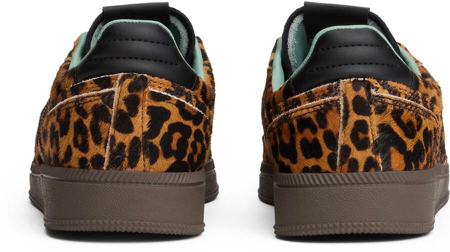 Tommy Jeans The Greenwich leren sneakers met panterprint cognac