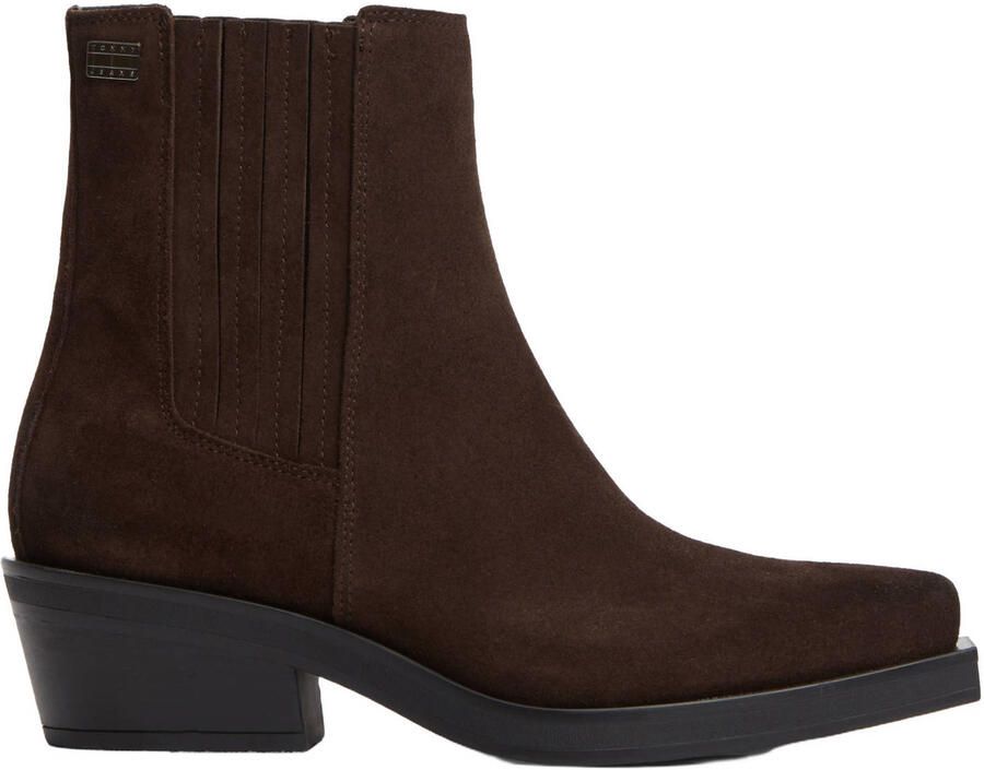 Tommy Jeans western suède cowboylaarzen bruin
