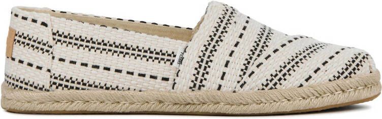 TOMS Espadrilles Female Instappers Damesschoenen Canvas Alpargata rope Wit combi