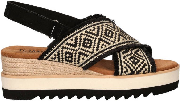 Toms Diana Crossover espadrilles zwart wit