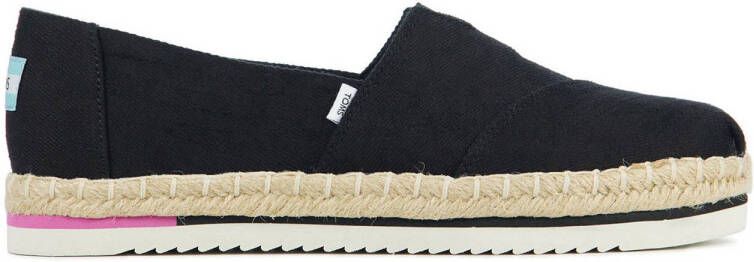 TOMS Espadrilles Female Instappers Damesschoenen Canvas Alpargata Platfrm Zwart