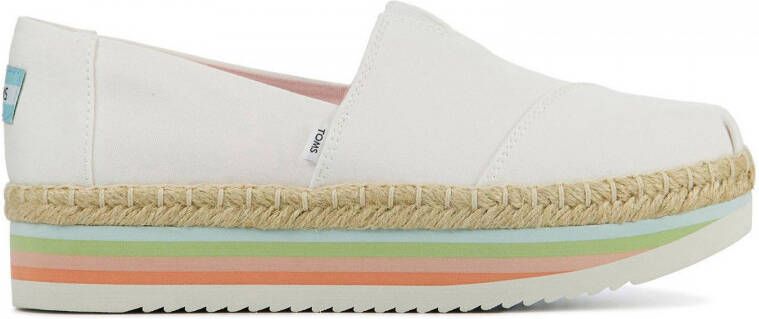 Toms Rainbow Alpargata plateau espadrilles wit